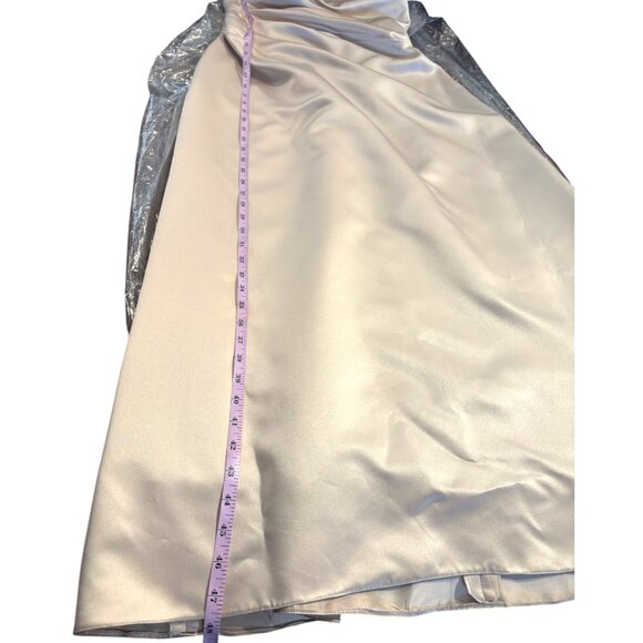 Davids Bridal mother of the bride champagne strapless gown & bolero jacket sz 14 - Picture 9 of 14